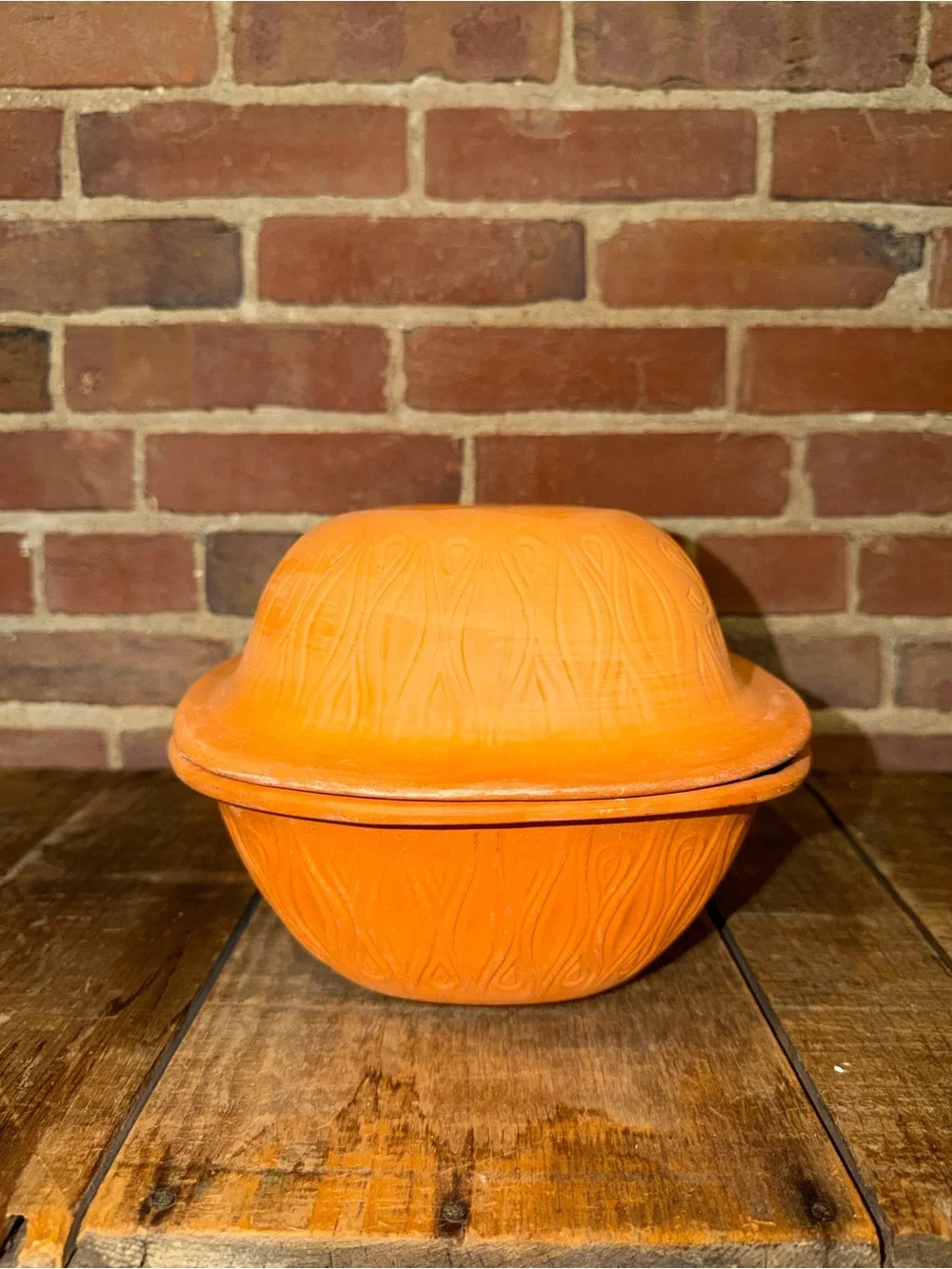 Terracotta Baker in Orange - Oven-to-Table Clay Roaster